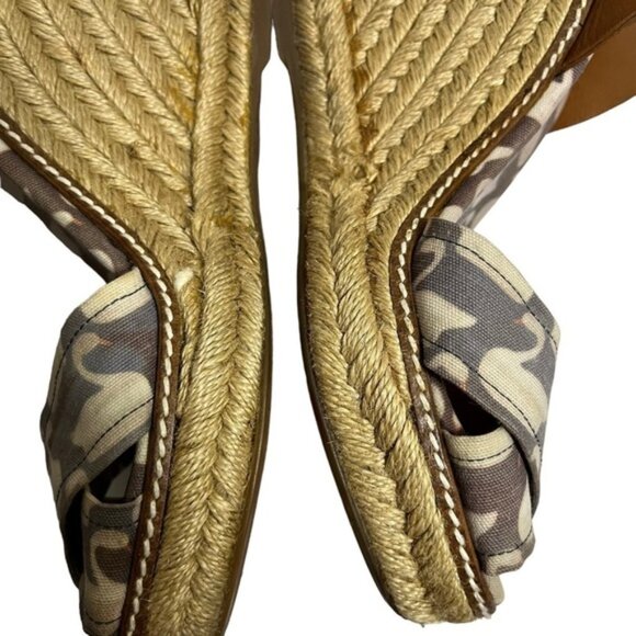 Tory Burch Swan Espadrille Wedge Sandals Ankle Strap Women's Size 8 B - Picture 5 of 11